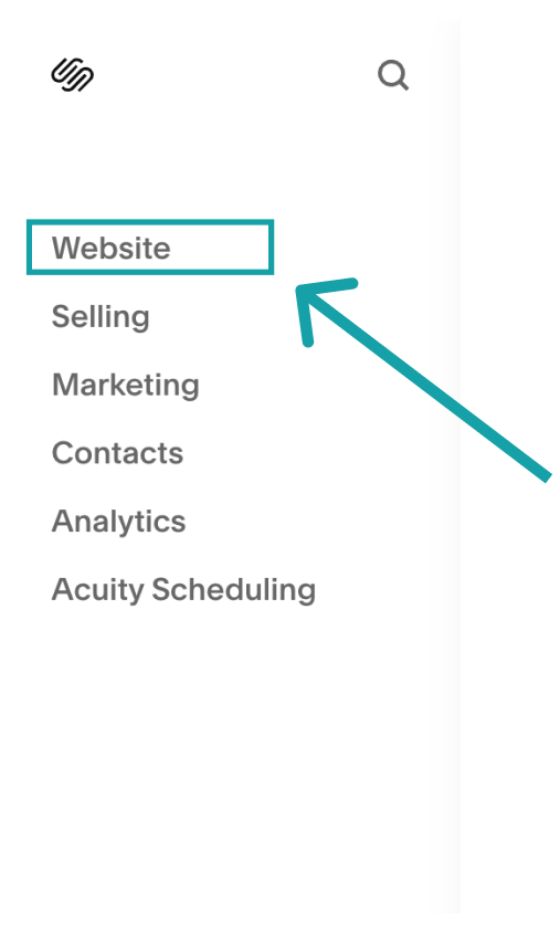 Go to your Squarespace dashboard and click on Design Site from top right menu.